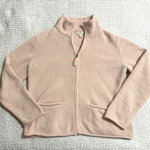 J Jill Blush Zip Knit Jacket XXSP Petite Soft Cozy Neutral Minimalist Layering